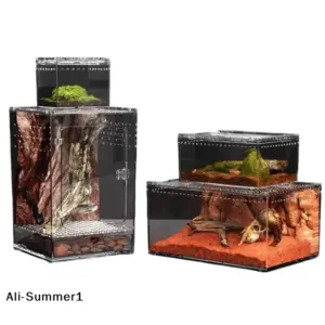 terrário para répteis de acrílico