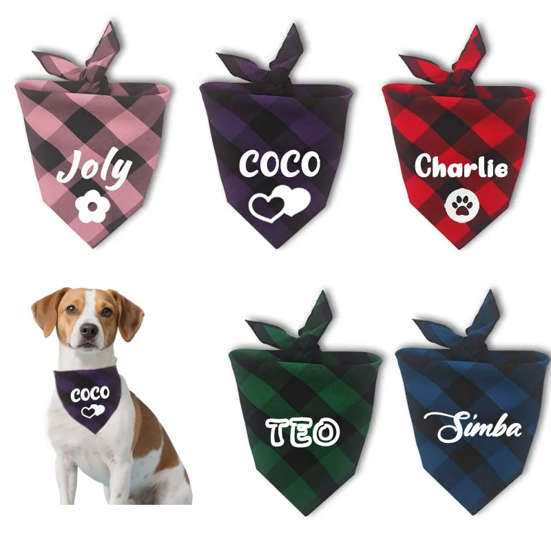 bandana para cães e gatos xadrez