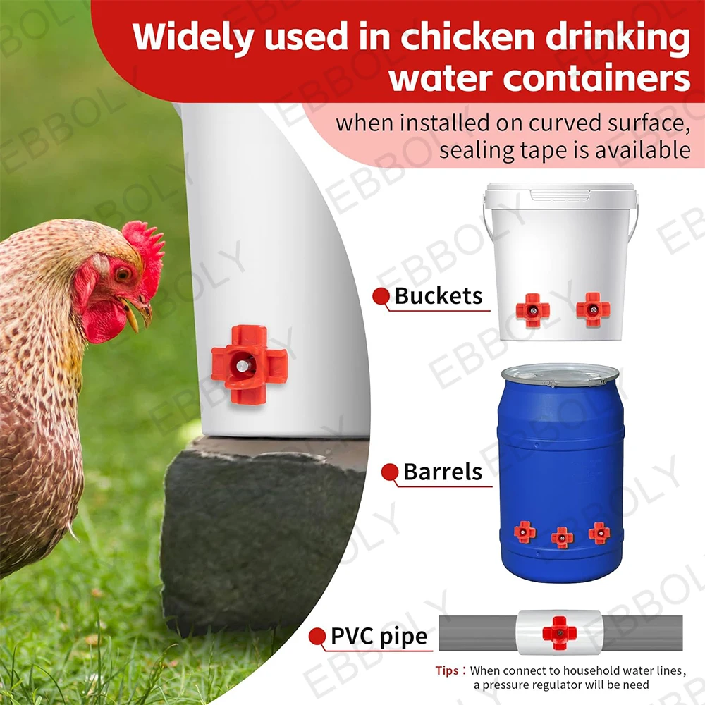 Bebedouro Automático para Aves Horizontal 15 Peças para Frango e Pato - Imagem 2