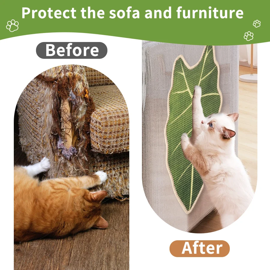 Arranhador para Gatos de Sisal para Parede em Formato de Planta - Imagem 3