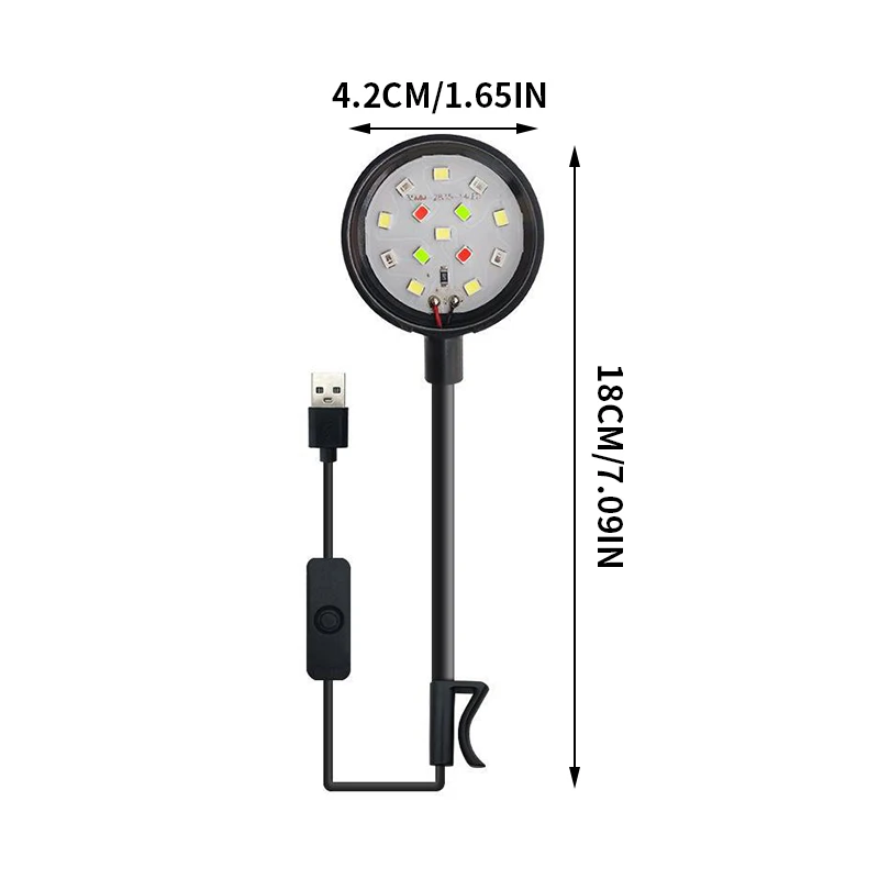 Luz de Aquário LED Clipe USB Espectro Completo Giratória 360° - Imagem 5