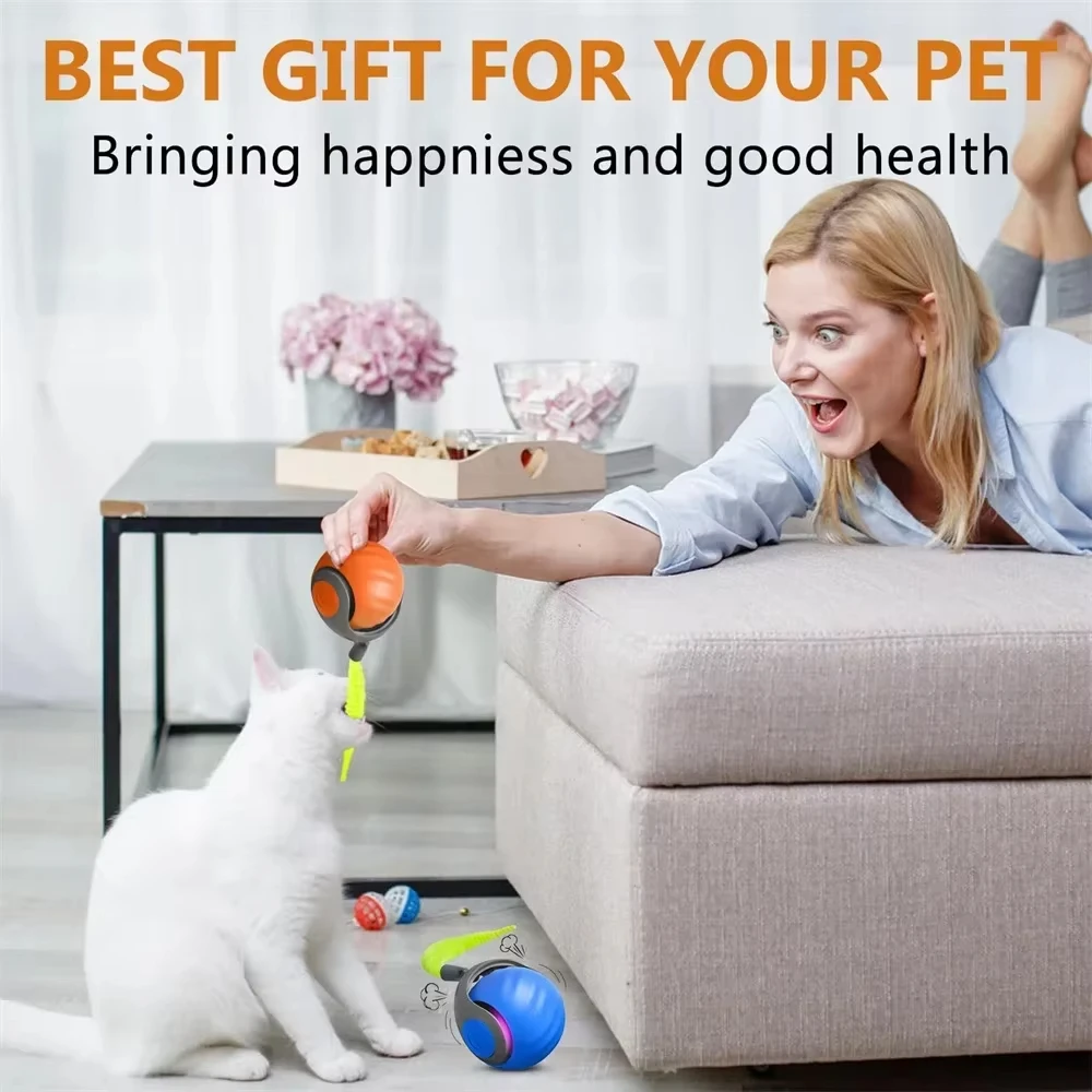 Brinquedo para Gatos Bola Rolante Automática Recarregável USB - Imagem 6