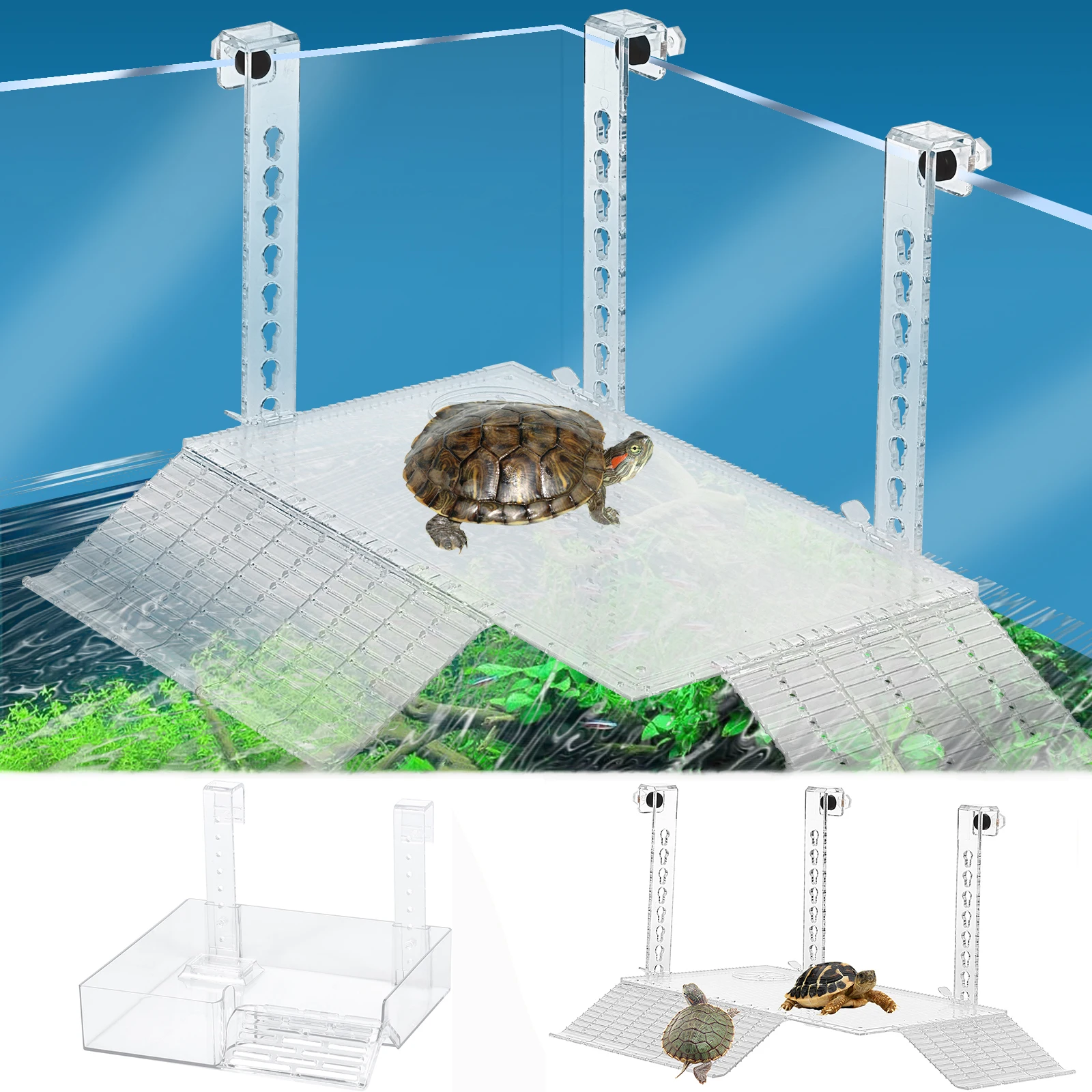 plataforma para tartarugas de aquário