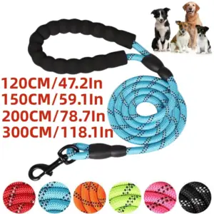 trela reforçada para cães com alça macia