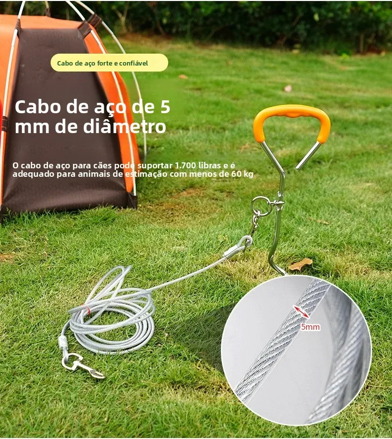 Estaca Parafuso de Aço para Cães com Cabo de 5m - Image 6