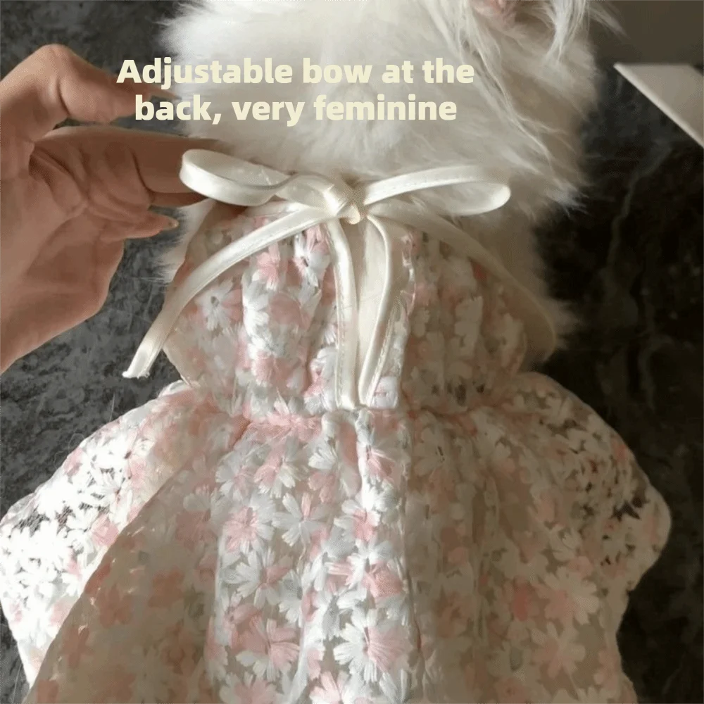 Vestido Floral para Cães de Poliéster Respirável Lavável - Imagem 5