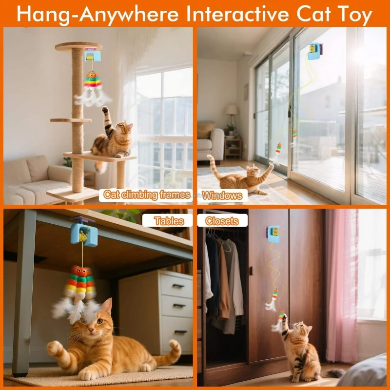 Brinquedo Elétrico para Gatos Yo-Yo com Movimento Aleatório para Pendurar na Porta - Imagem 4