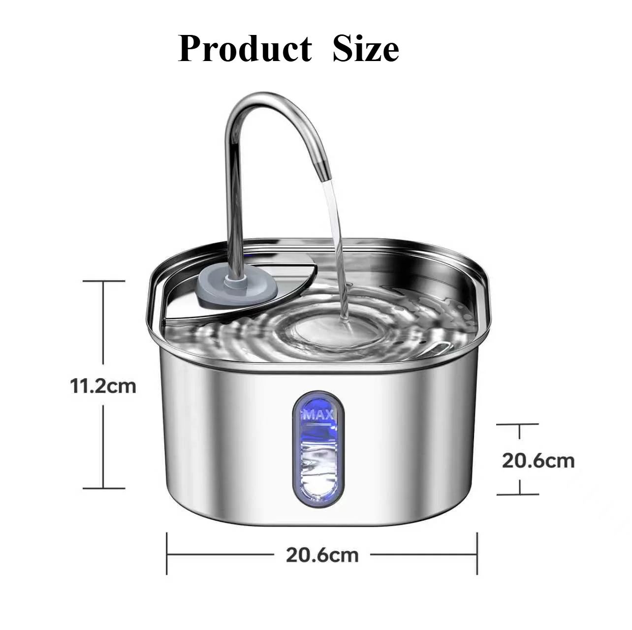 Fonte de Água Inox para Cães e Gatos 3,2 L com Bomba Ultra Silenciosa - Image 6