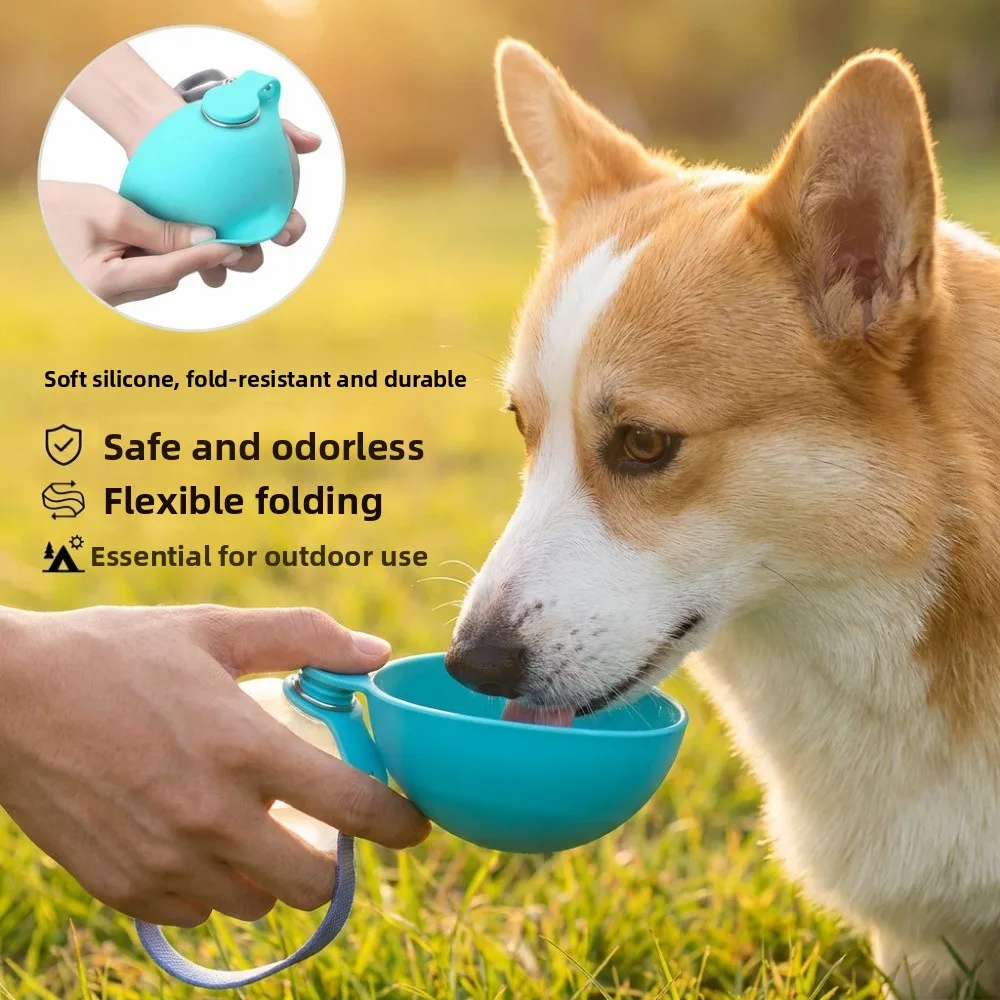 Garrafa de Água para Cães 285 ml Inox com Tigela de Silicone - Imagem 2