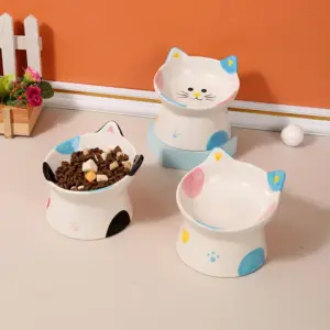 prato elevado para gatos de cerâmica
