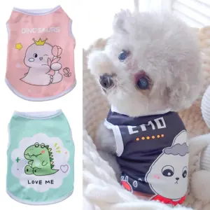 camiseta colete estampada para cães e gatos