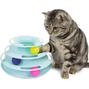 brinquedo torre de bolas rolantes para gatos