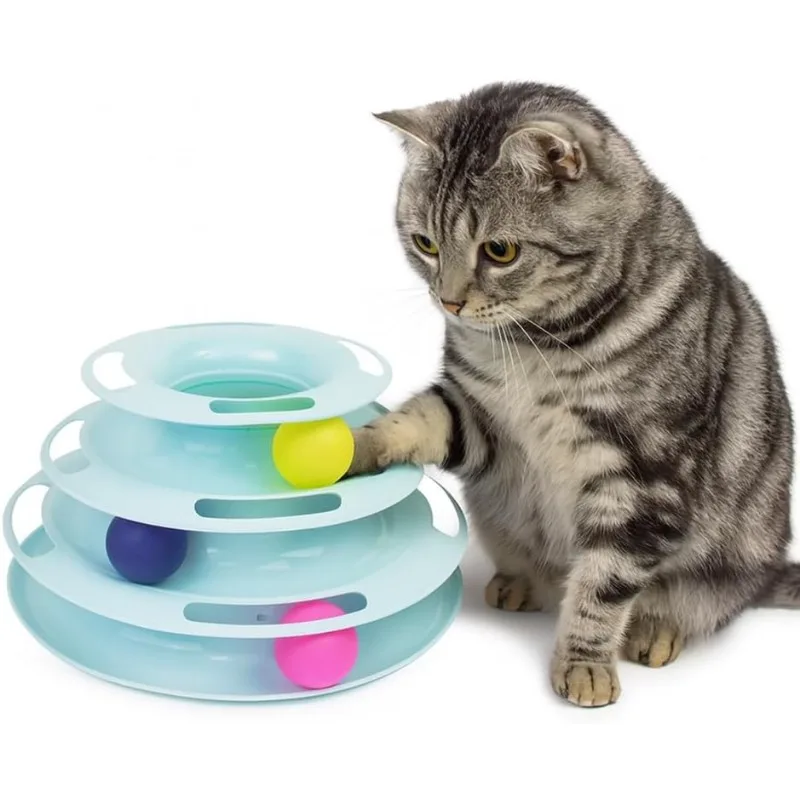 brinquedo torre de bolas rolantes para gatos