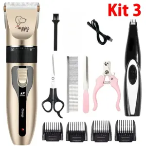 kit tosa elétrico recarregável para cães e gatos