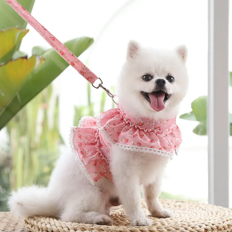 Coleira Peitoral para Cães e Gatos Pequenos com Estampa Floral - Image 4