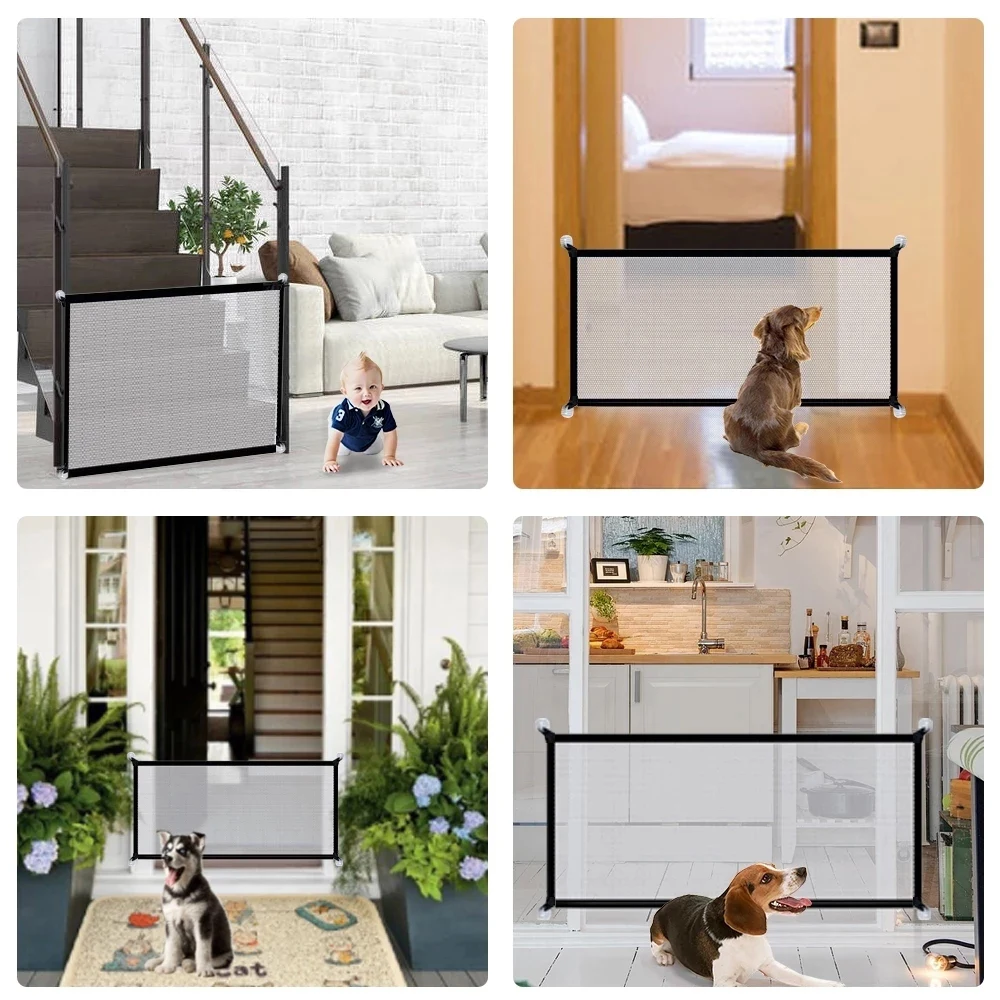 Portão de Malha para Cães Dobrável para Portas e Escadas - Image 5