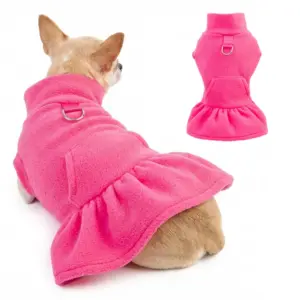 camiseta de fleece para cães pequenos gola alta