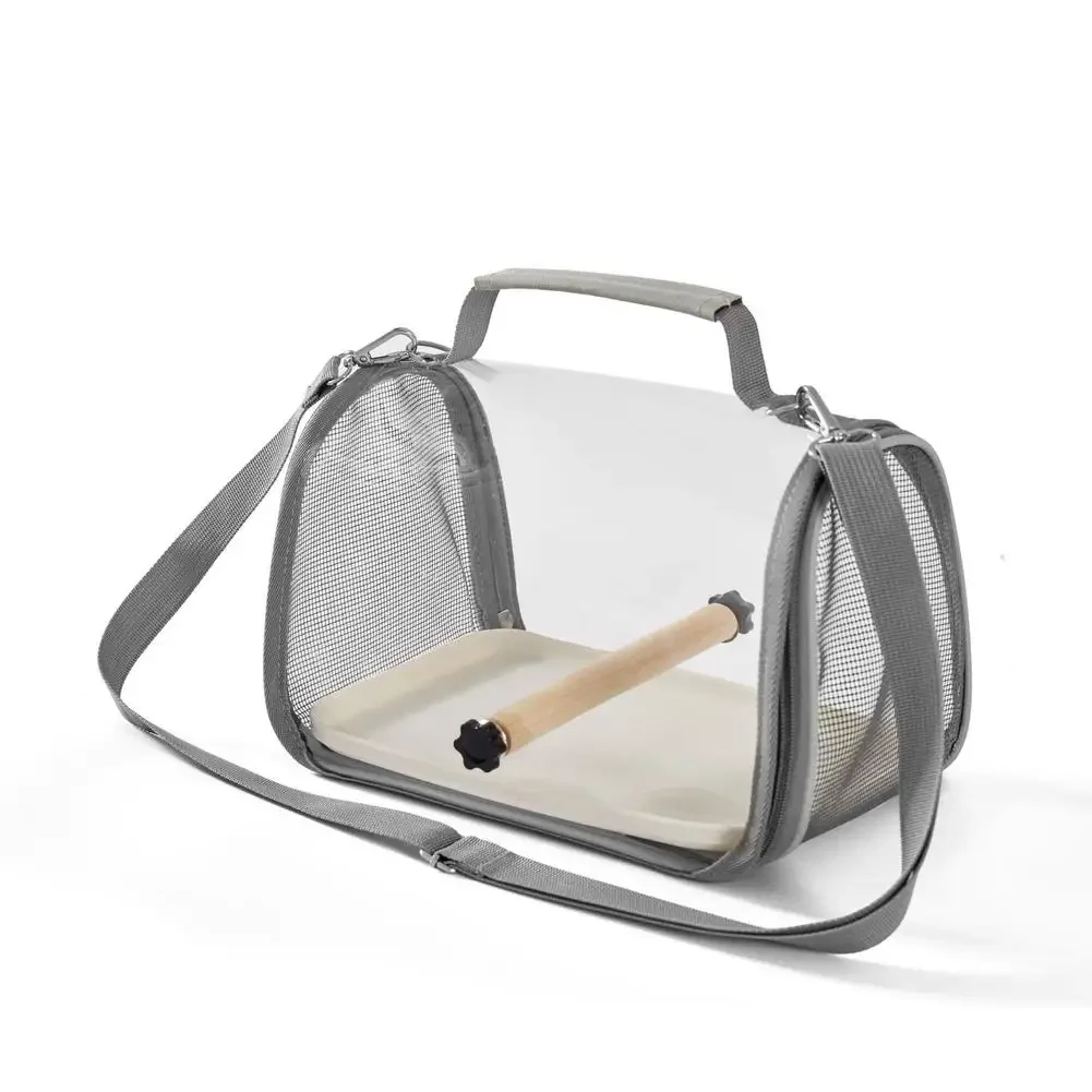 Bolsa de Transporte para Pássaros Cinza 26x19,5x19 cm com Ventilação - Imagem 5
