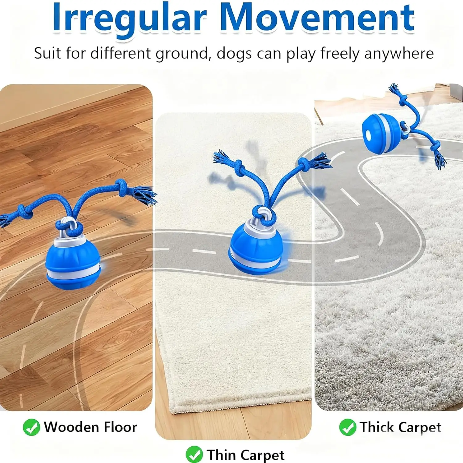 Bola Interativa para Cães e Gatos com Corda Ativada por Movimento - Imagem 4