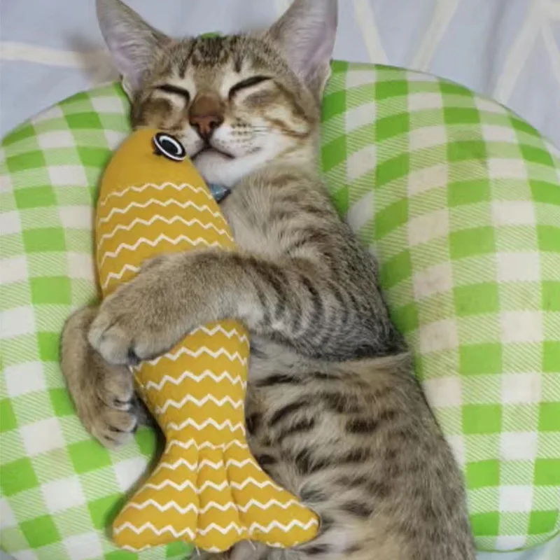 Brinquedo de Peixe para Gato de Linho 20 cm para Mastigar - Imagem 5
