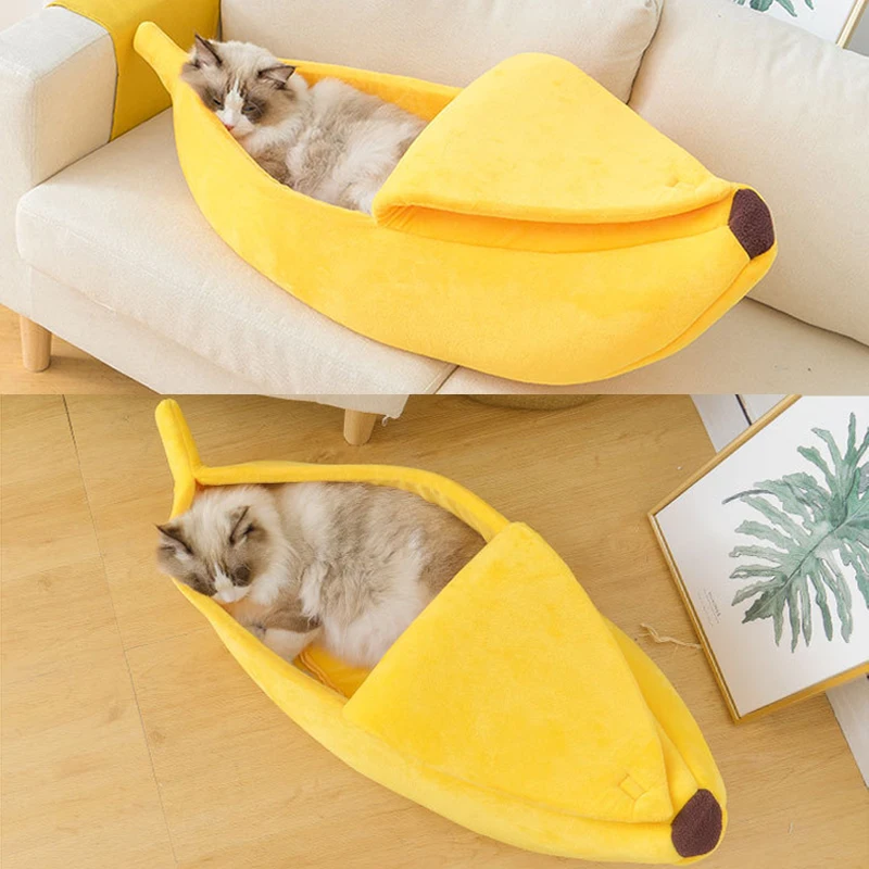 Cama Toca Banana para Gatos e Cães Pequenos de Pelúcia Supermacia - Image 2