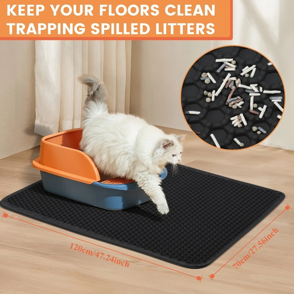 tapete para areia de gato camada dupla
