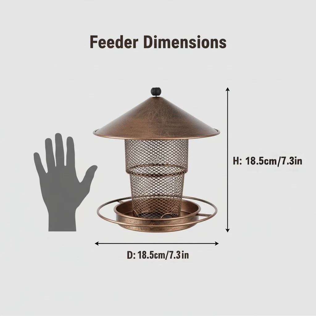 Comedouro para Pássaros de Metal para Jardim Grande Capacidade - Imagem 5