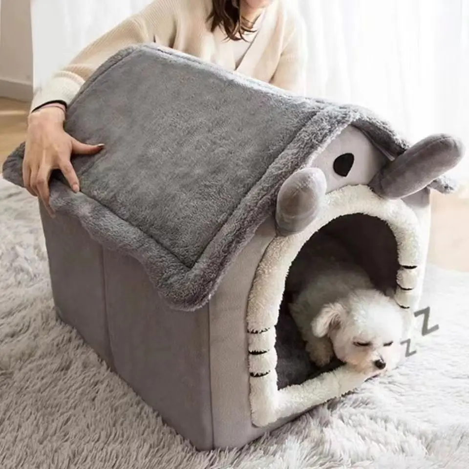 Cama Toca para Cães e Gatos Pequenos Removível e Lavável - Imagem 4