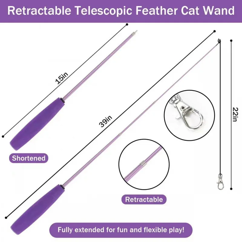 Conjunto de Brinquedos para Gatos 11 Peças com Varinha Retrátil - Image 6