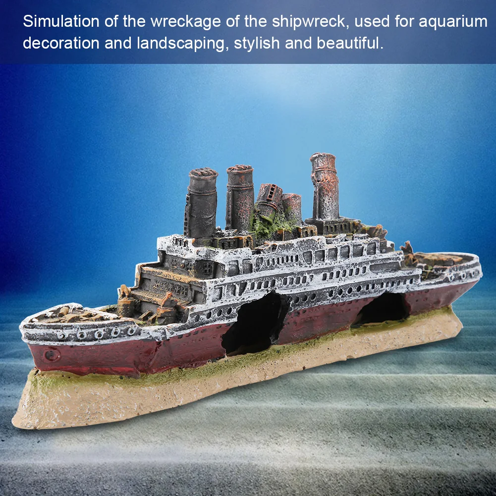 Ornamento Titanic para Aquário de Resina com Toca Esconderijo - Imagem 2
