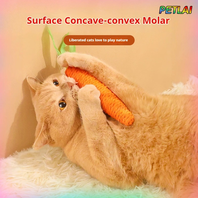 Brinquedo de Cenoura para Gatos de Corda de Cânhamo para Roer e Limpar Dentes - Imagem 3
