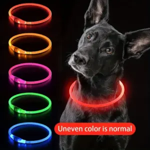 coleira de fibra óptica recarregável para cães