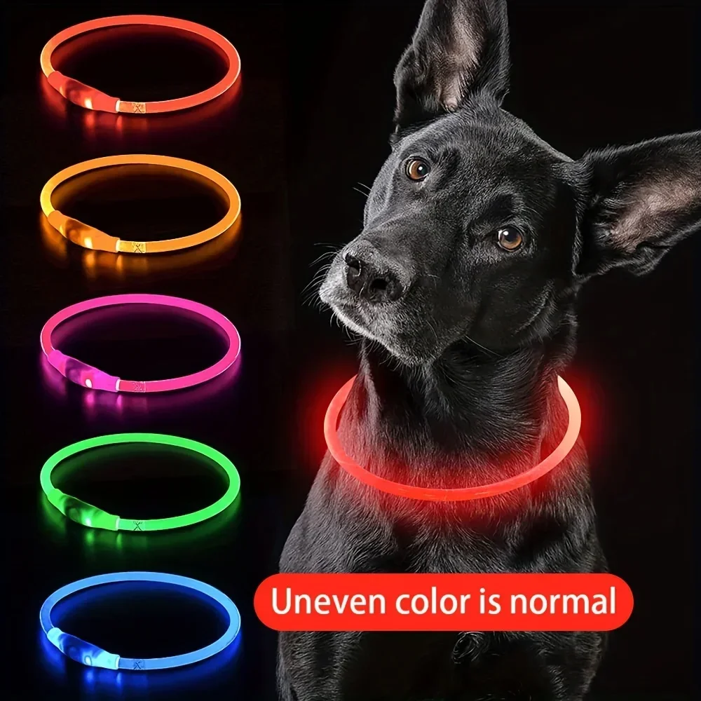 coleira de fibra óptica recarregável para cães