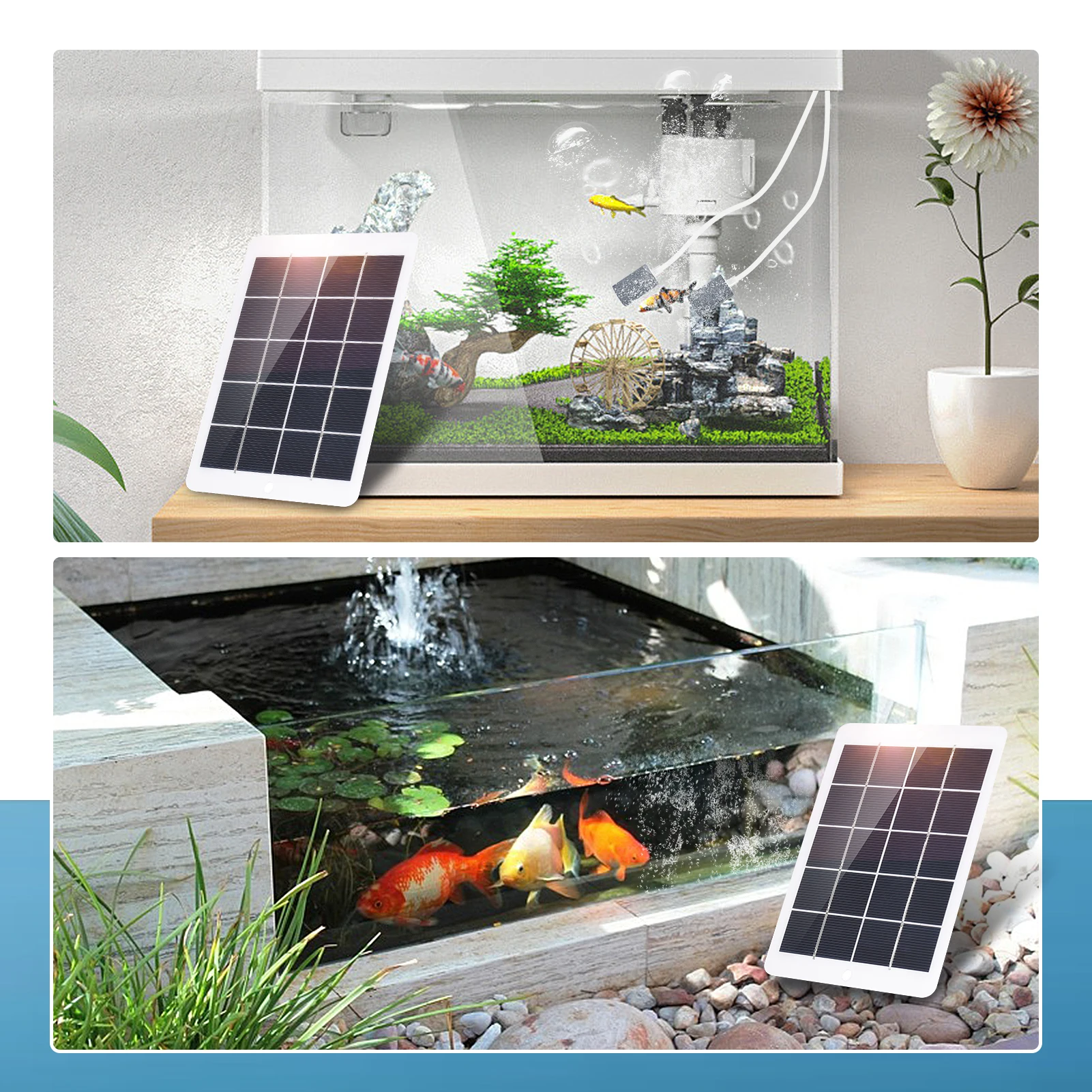 Bomba de Oxigênio Solar para Aquário 3W 5V com 2 Pedras de Bolha - Image 3