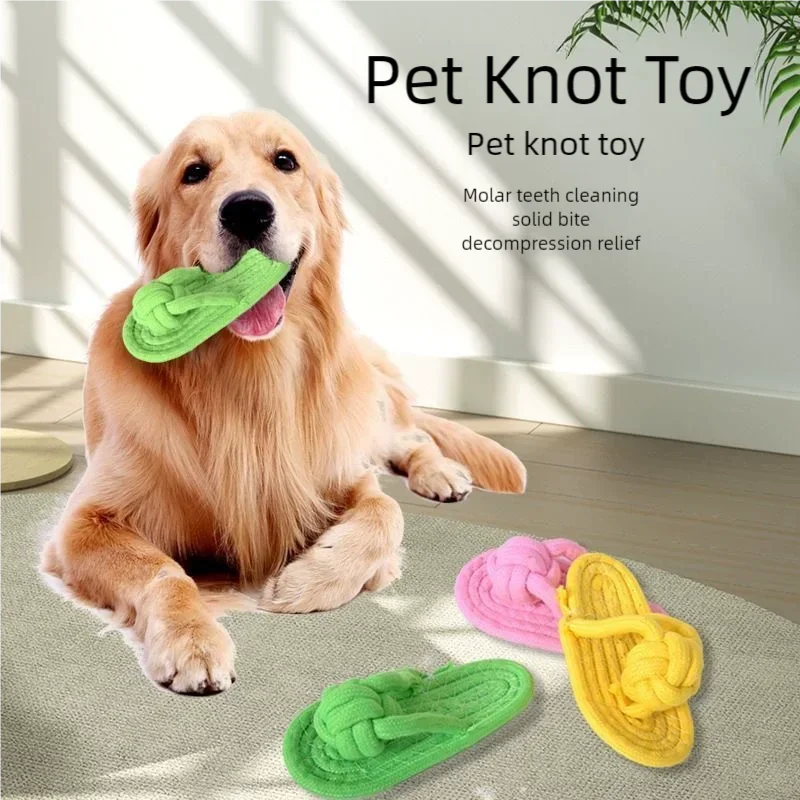 Brinquedo de Corda para Cães Pequenos de Algodão em Nó de Chinelo - Imagem 4