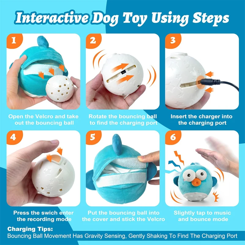 Brinquedo Interativo para Cães e Gatos de Pelúcia com Bola Recarregável - Imagem 6