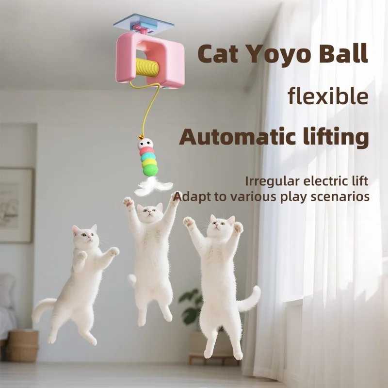 Brinquedo Elétrico para Gatos com Corda Elástica para Porta - Image 3