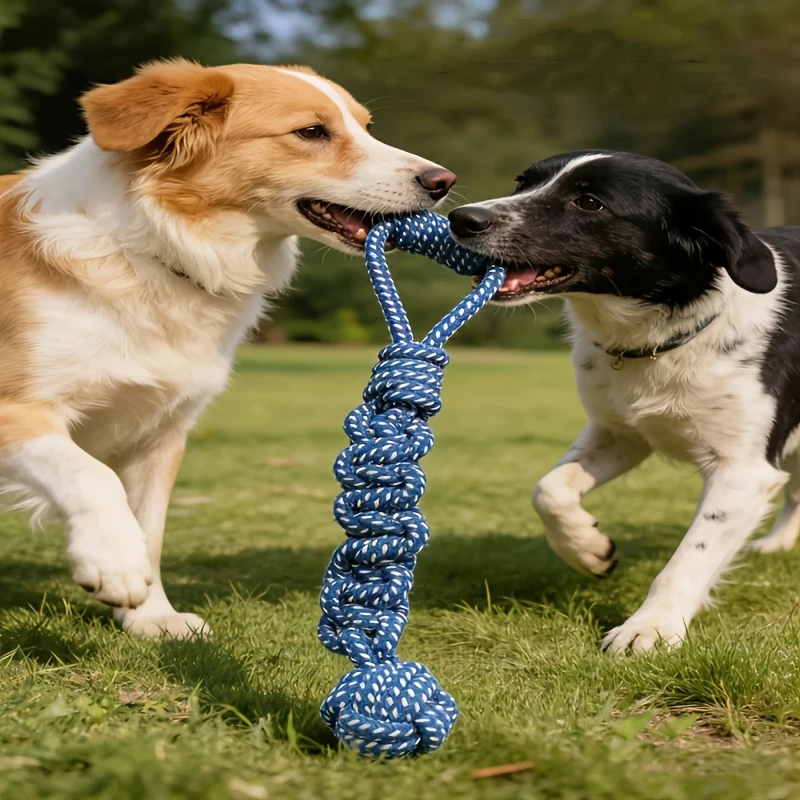 Brinquedo para Cães Bola de Corda de Algodão com Nó para Filhotes - Imagem 2