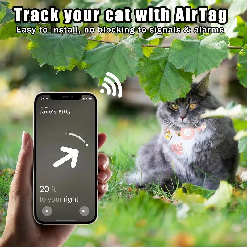 Coleira para Gatos com Suporte AirTag Ajustável e Fivela de Segurança - Imagem 3