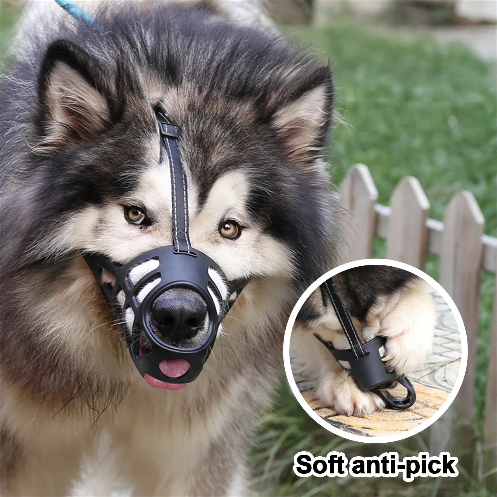 Focinheira de Plástico Macio para Cães com Design Respirável - Image 3
