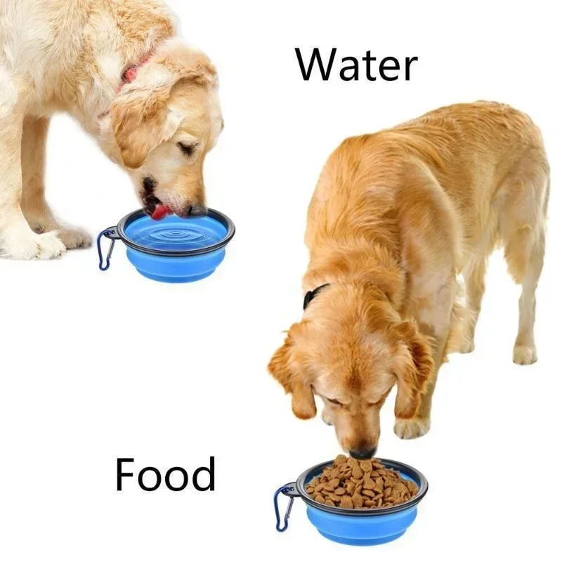 Tigela Dobrável para Cães e Gatos de Silicone 350 ml com Mosquetão - Imagem 3