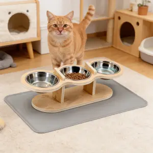comedouro ajustável para gatos e cães pequenos