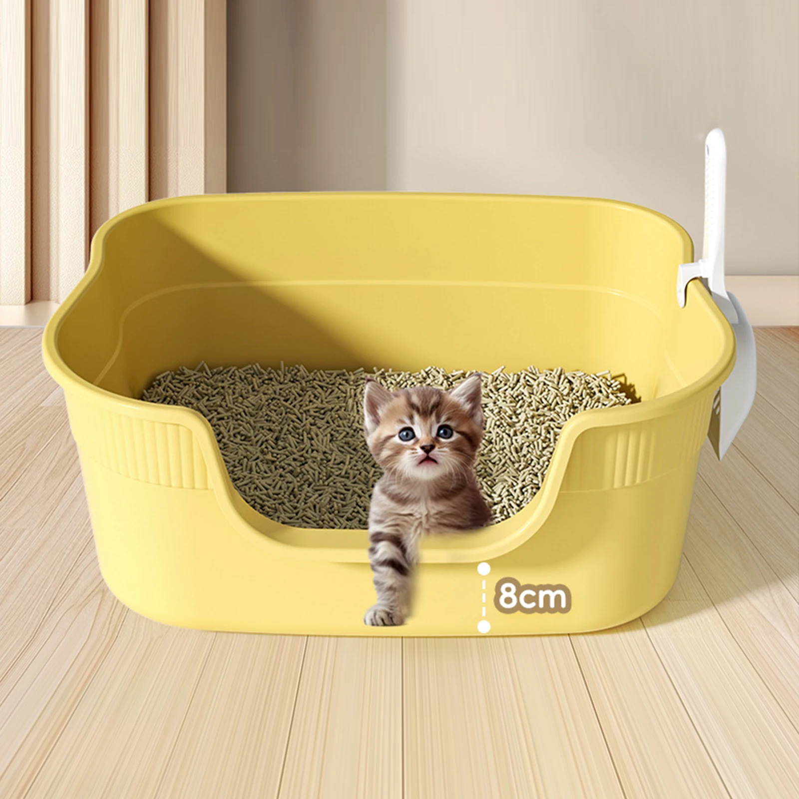 Caixa de Areia Semifechada para Gatos 41x30x17 cm com Laterais Altas - Imagem 2