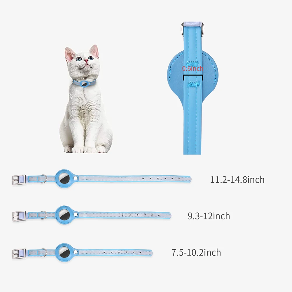 Coleira Refletiva para Cães e Gatos com Suporte para AirTag Ajustável - Imagem 6