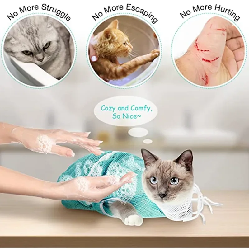 Saco de Banho para Gatos em Poliéster Ajustável até 7 kg - Imagem 3