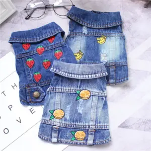 colete jeans para cães pequenos
