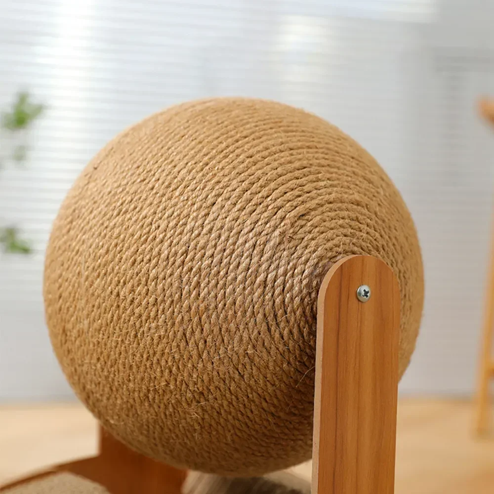 Arranhador Bola Sisal para Gatos com Base de Madeira - Imagem 4