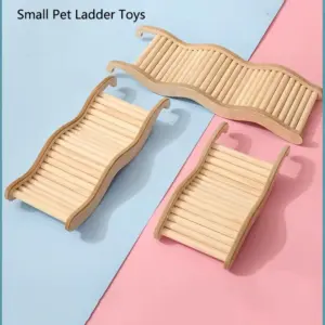 casa de madeira para hamster com escada
