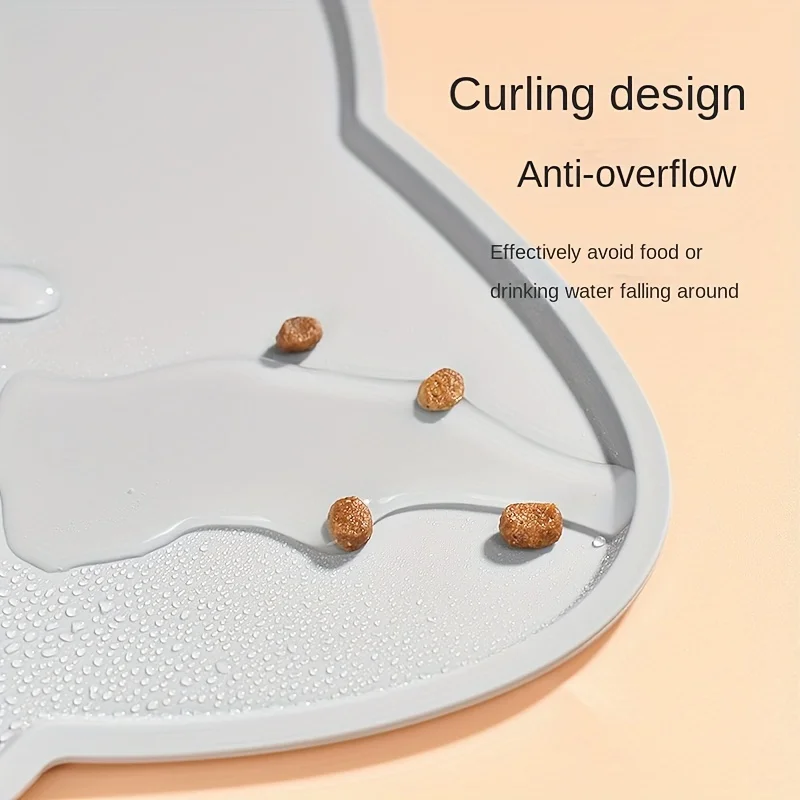 Tapete de Alimentação para Cães e Gatos de Silicone com Borda Elevada - Imagem 6