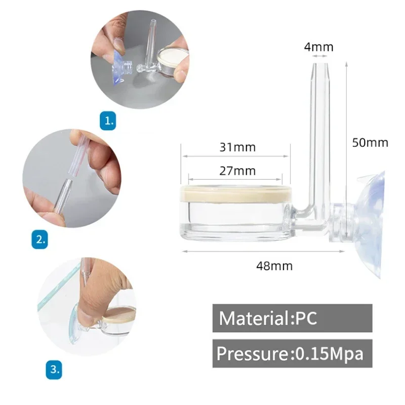 Pedra Difusora Nano para Aquário com Ventosa e Tubo de 2m - Imagem 4